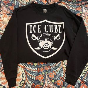 Ice Cube cropped hoodie, relaxed fit